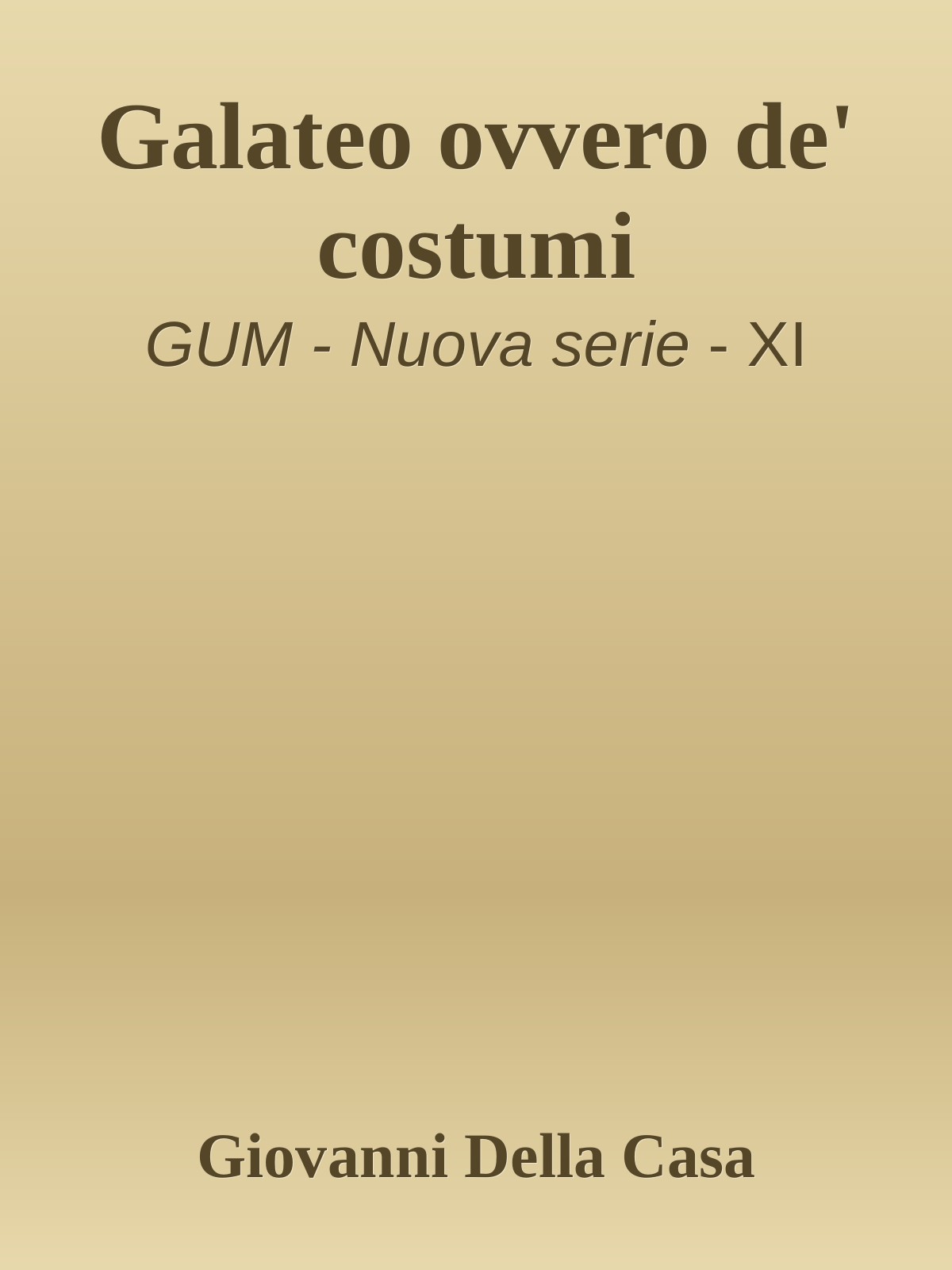 Galateo ovvero de' costumi