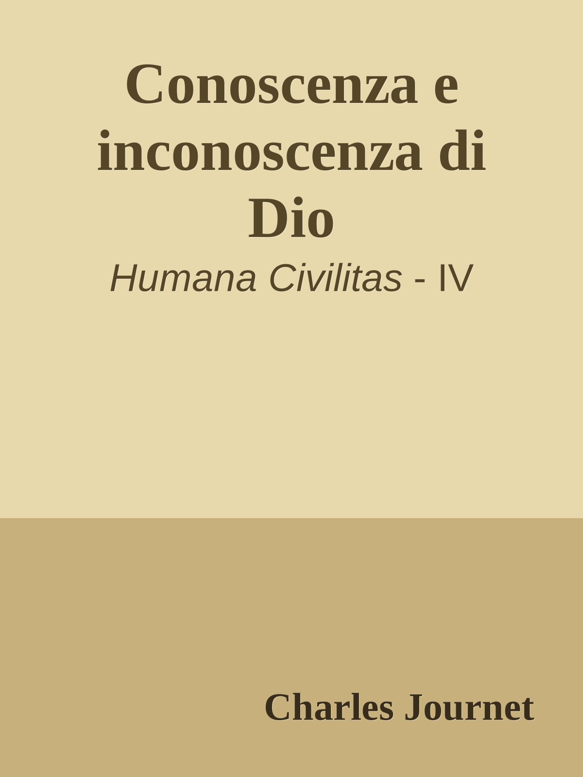 Conoscenza e inconoscenza di Dio