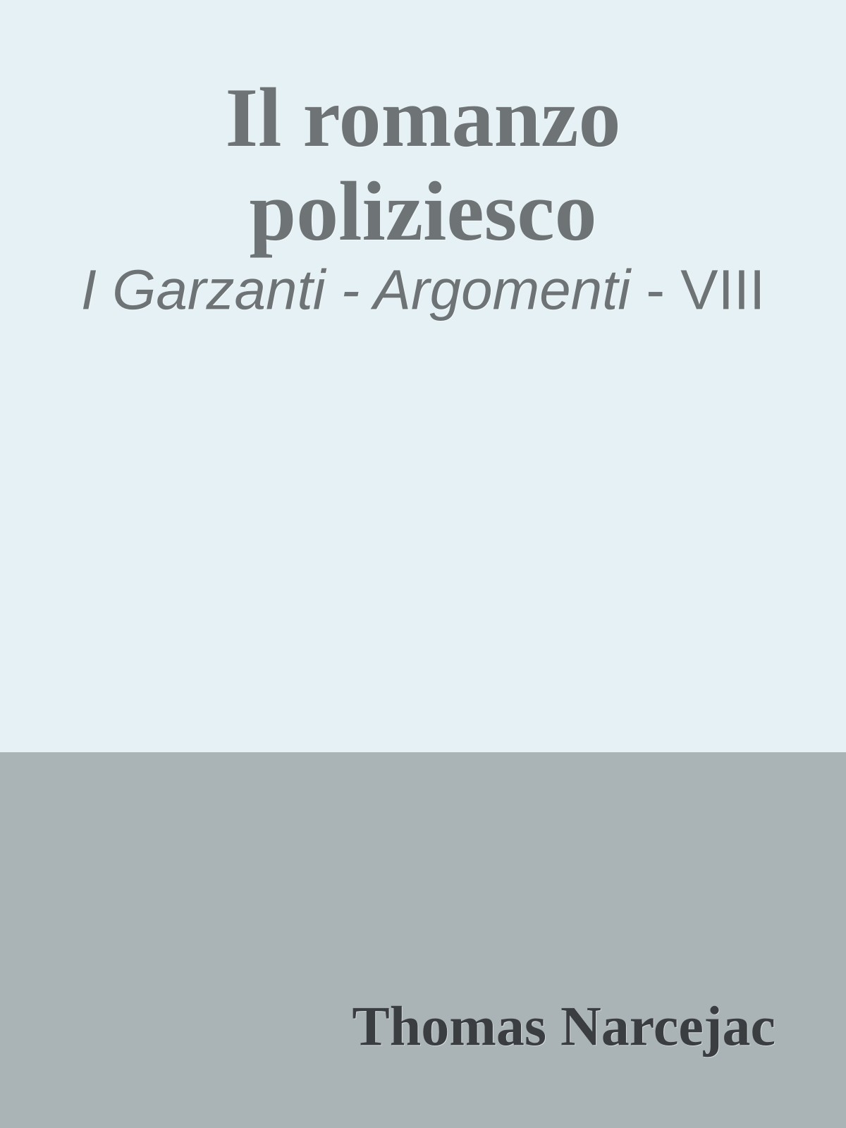 Il romanzo poliziesco