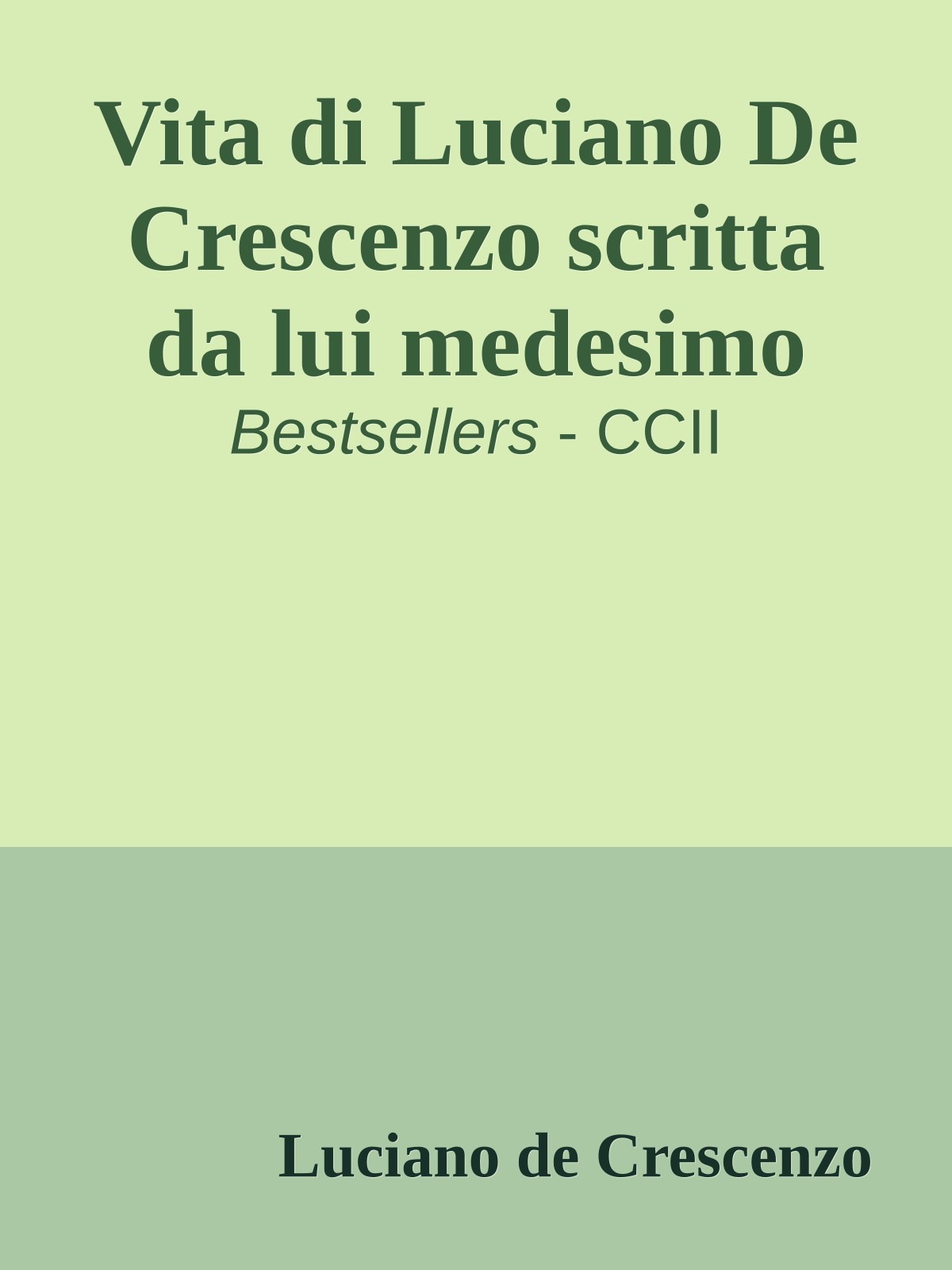 Vita di Luciano De Crescenzo scritta da lui medesimo