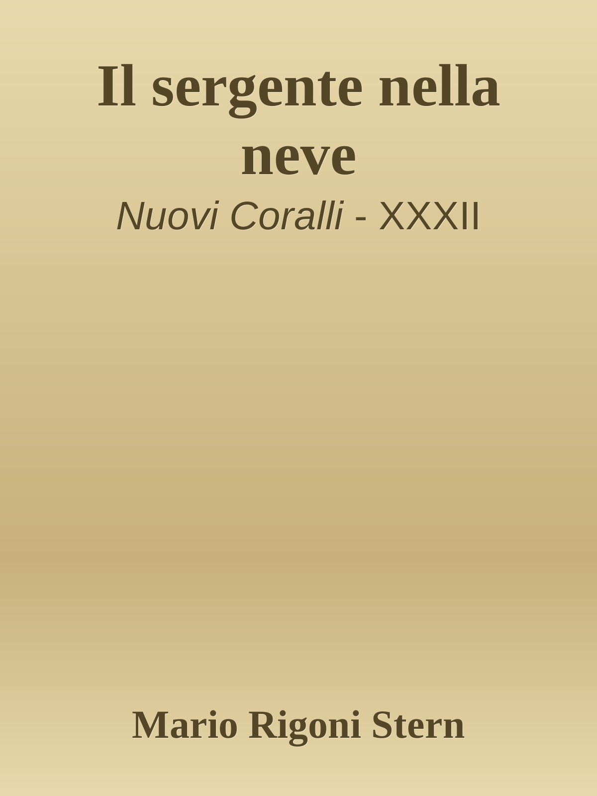 Il sergente nella neve